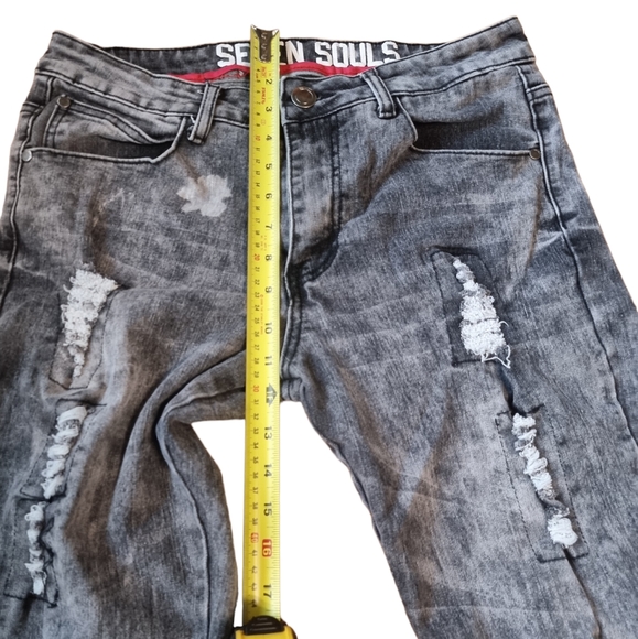 Seven Souls Distressed Men's Jeans - Picture 4 of 6